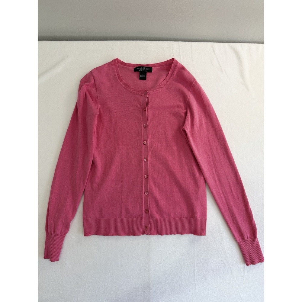 August silk cardigan sweater  Pink Small